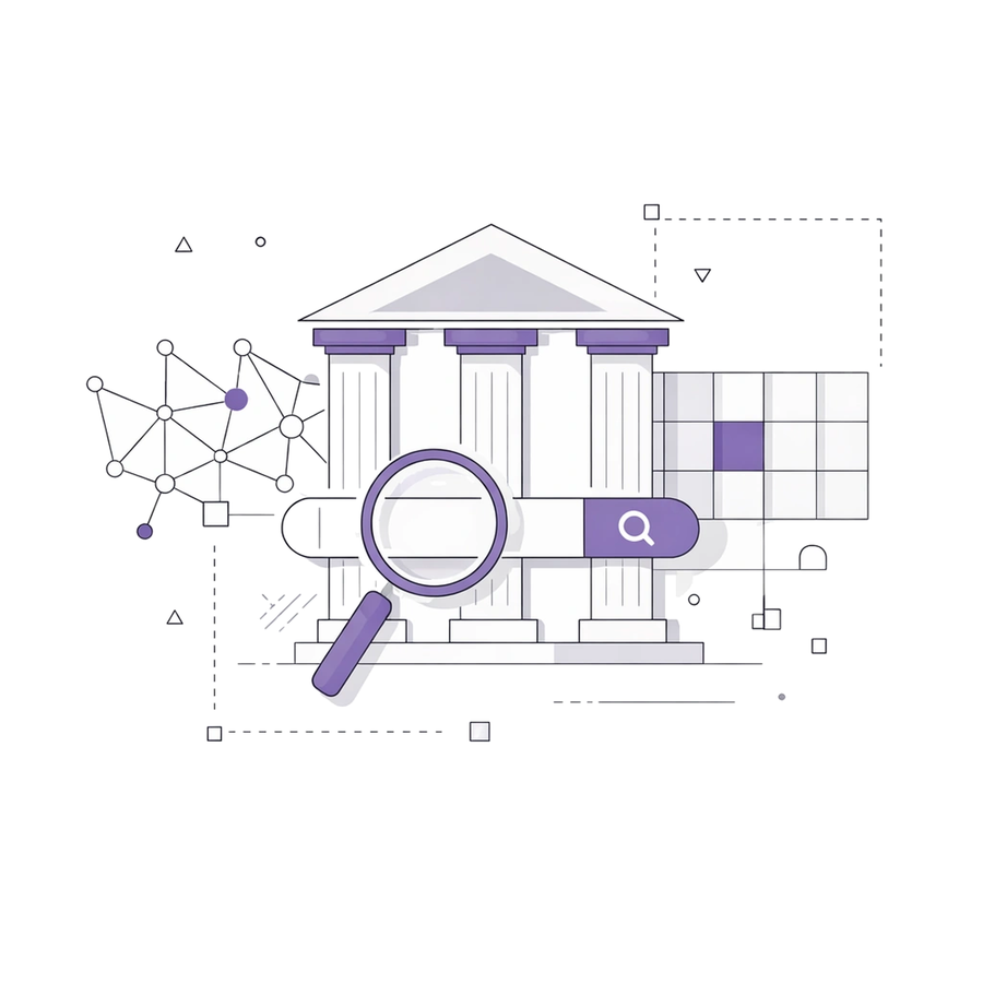 Illustration representing search structure and international SEO.